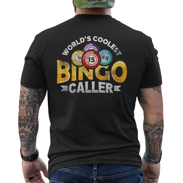 World's Coolest Bingo Caller Vintage Bingo Balls Men's T-shirt Back Print