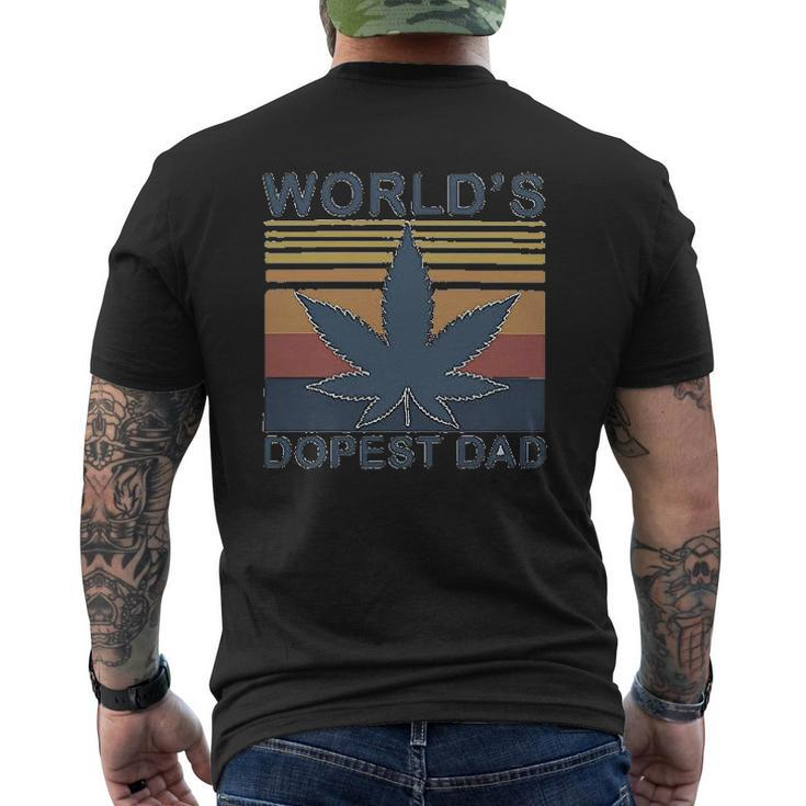 Worlds Dopest Dad Mens Back Print T-shirt