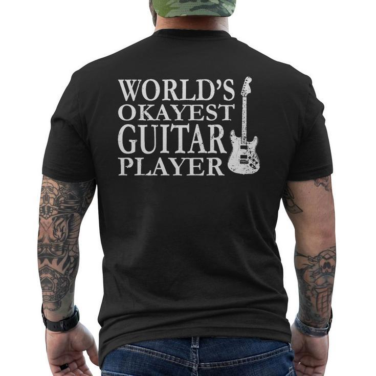 Worlds Okayest Guitar Player Mens Back Print T-shirt