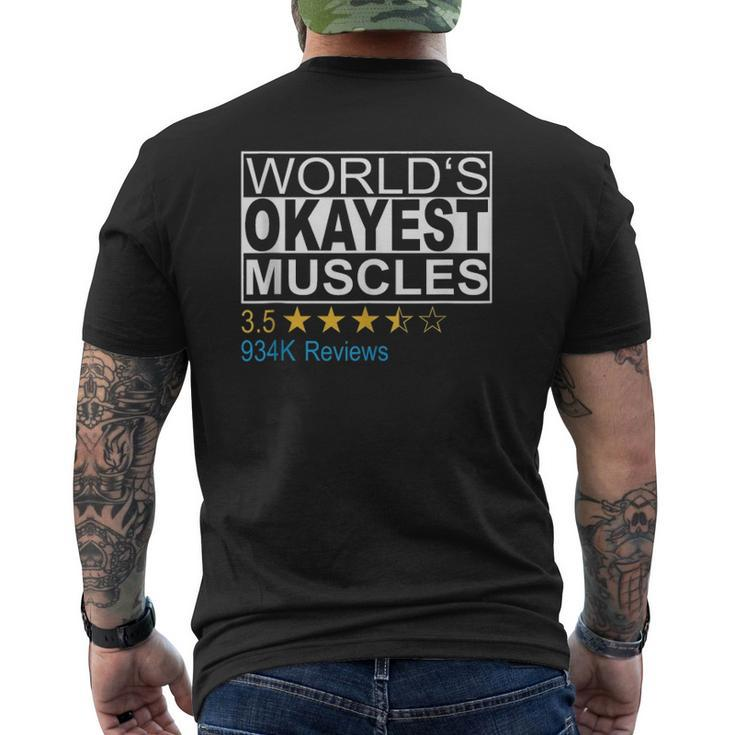 World's Okayest Muscles Fitness Mens Back Print T-shirt