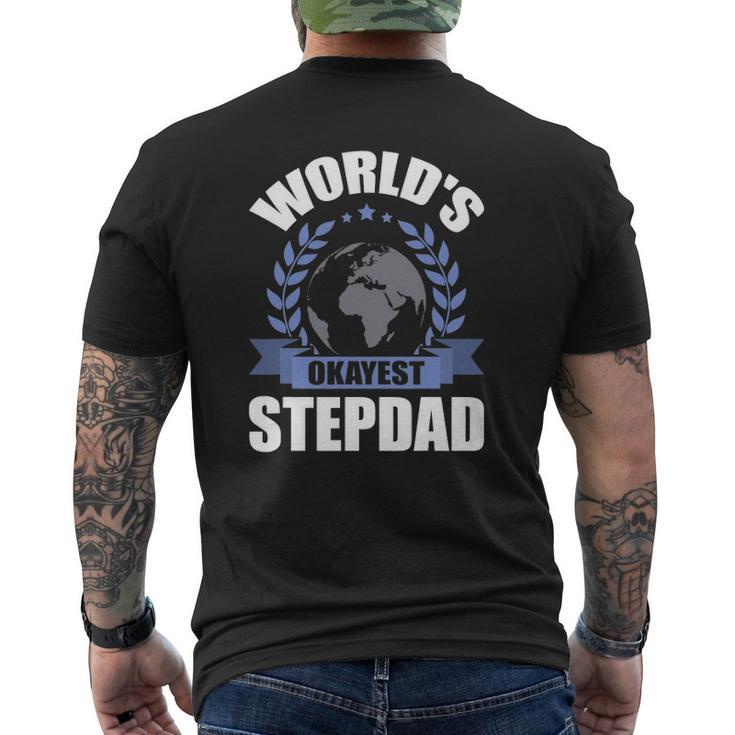 World's Okayest Step-Dad Stepdad Mens Back Print T-shirt