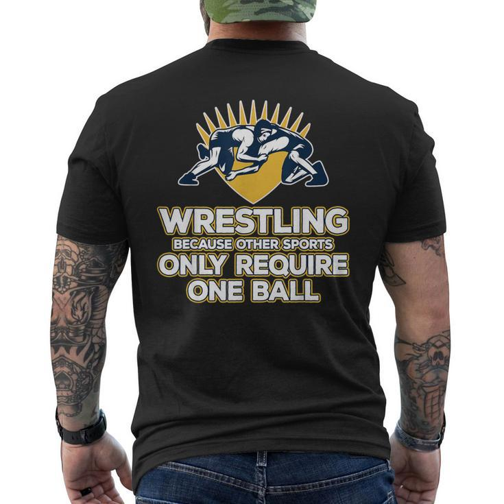Wrestling Only One Ball T Men's T-shirt Back Print