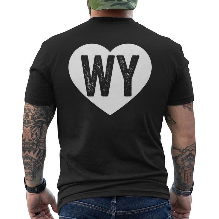 Wyoming Heart Hometown State Pride Western Love Men's T-shirt Back Print