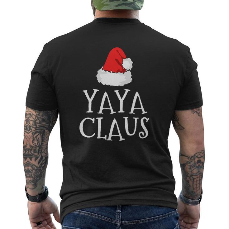Yaya Claus Christmas Hat Family Group Matching Pajama Mens Back Print T-shirt