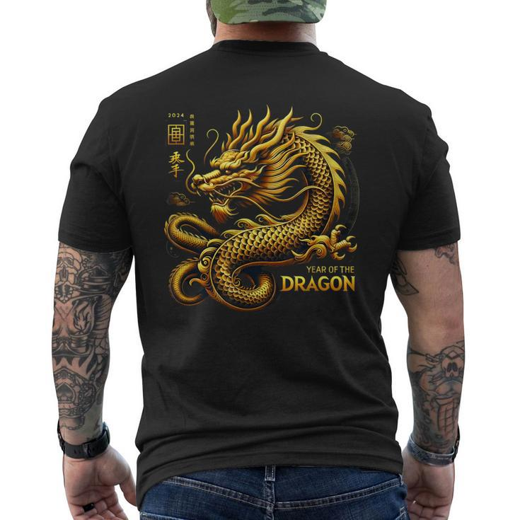 Year Of The Dragon 2024 Chinese Dragon Lunar New Year Men's T-shirt Back Print