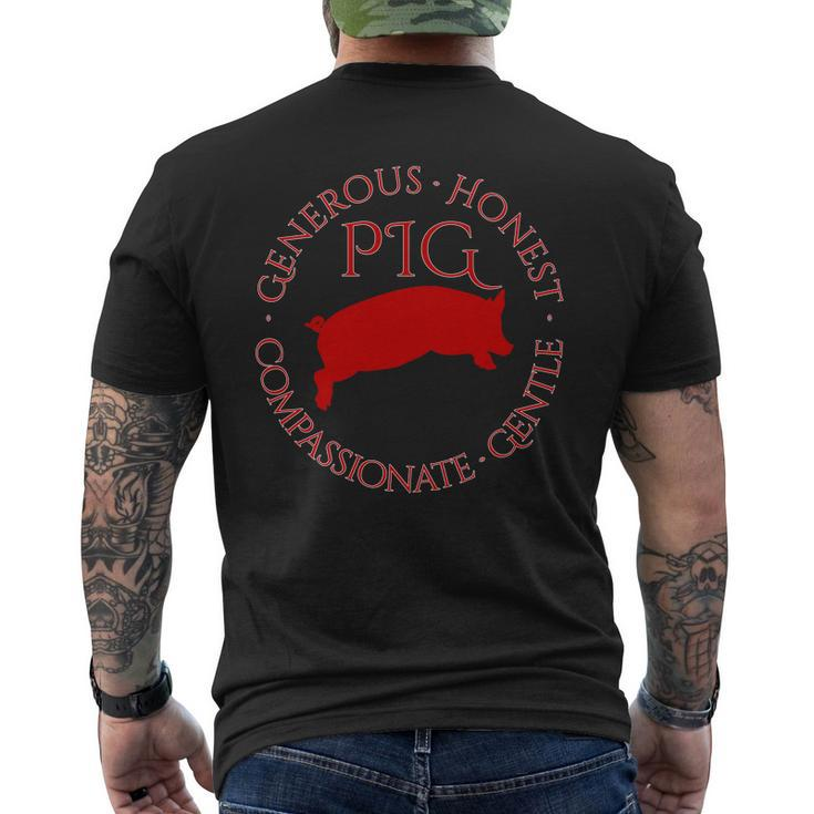 Year Of The Pig Chinese Zodiac Horoscope Slim Fit Mens Back Print T-shirt