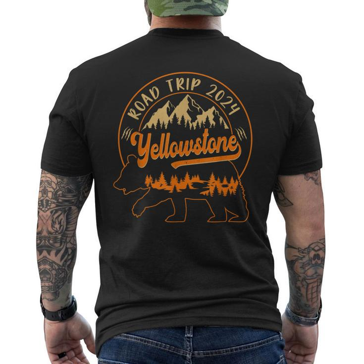 Yellowstone National Park Bear Family Road Trip 2024 Men's T-shirt Back Print