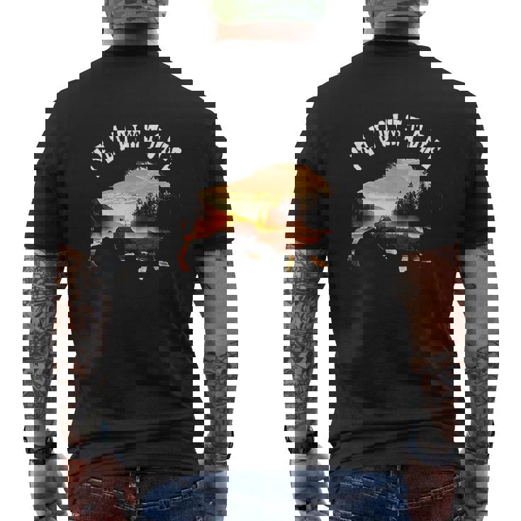 Yellowstone National Park Buffalo Mens Back Print T-shirt