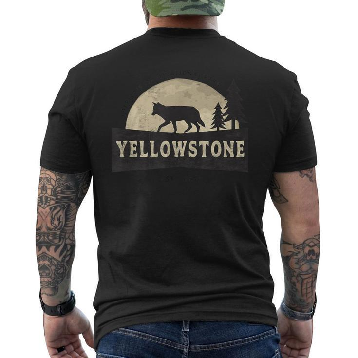 Yellowstone National Park Distressed Vintage Style Men's T-shirt Back Print
