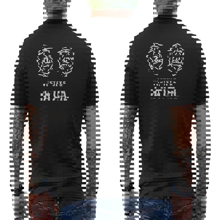 Yes They're Natural 20 D20 Dice Rpg Gamer Bb T-shirt imprimé au dos