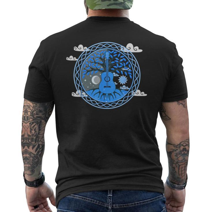 Yggdrasil Nature Musician Tree Of Life Acoustic Guitar Men's T-shirt Back Print