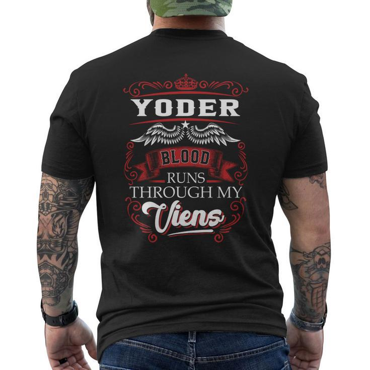 Yoder Blood Runs Through My Veins Mens Back Print T-shirt