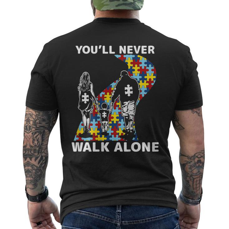 You'll Never Walk Alone Autism Awareness On Back Men's T-shirt Back Print