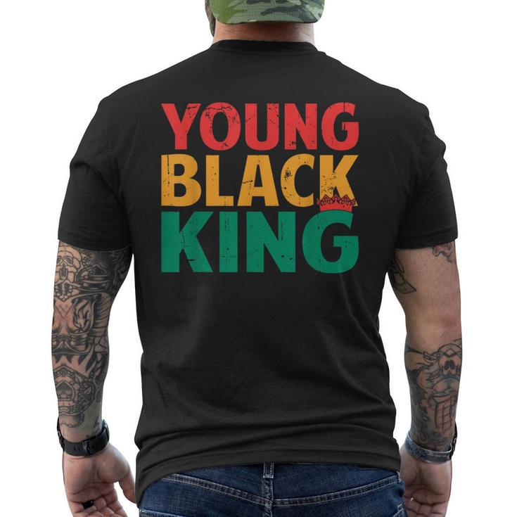 Young Black King African American Black Heritage Afro Boys Men's T-shirt Back Print