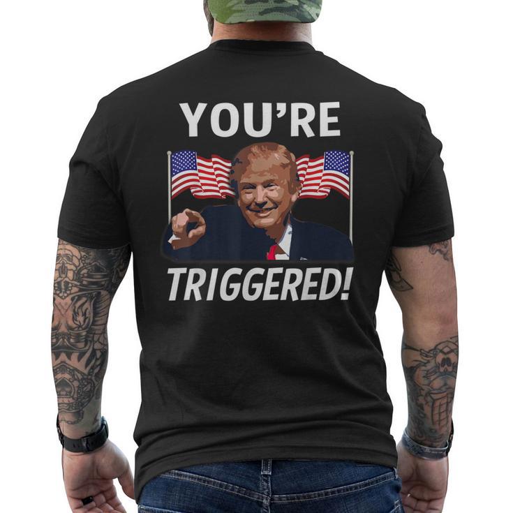 You're Triggered Donald Trump Meme Safe Space Flag Men's T-shirt Back Print