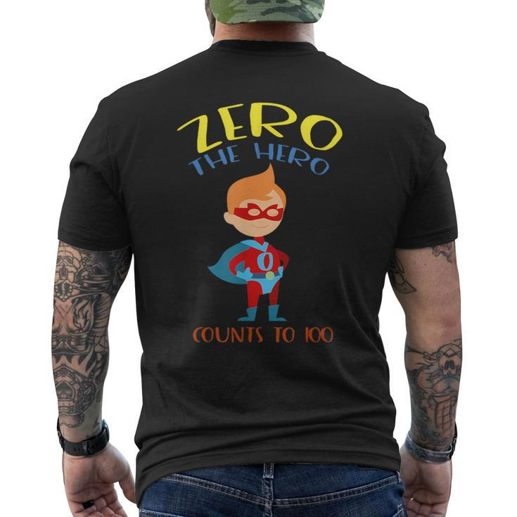 Zero The Hero Counts To 100 Superhero Men's T-shirt Back Print