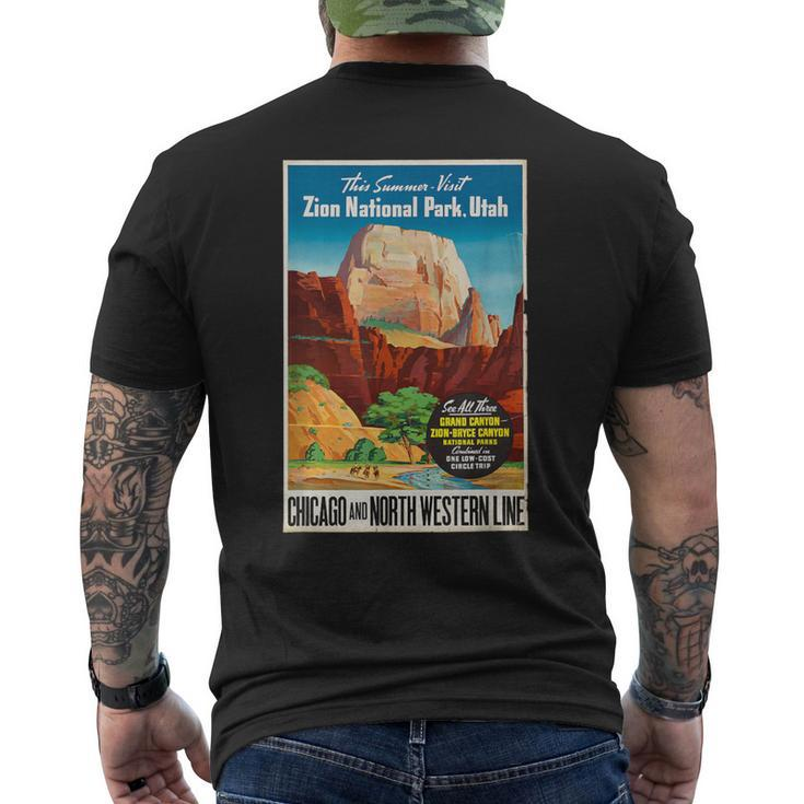 Zion National Park Utah Grand Canyon Hiking Men's T-shirt Back Print
