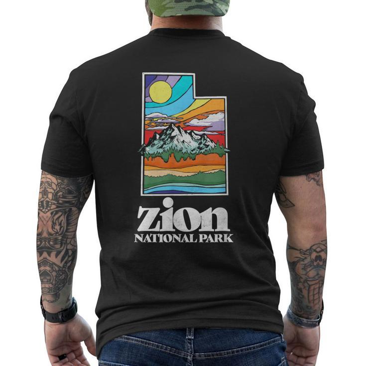 Zion National Park Utah Vintage Nature Outdoor Men's T-shirt Back Print