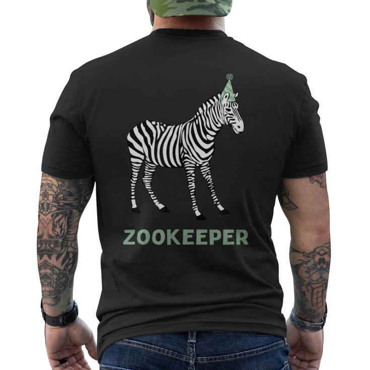 Zookeeper Zebra Birthday AdultKid Zebra Safari Party Men's T-shirt Back Print