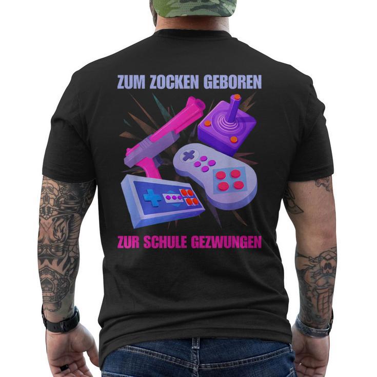 Zum Zocken Geboren Zum Schule Forces I Console Ps5 Gaming T-Shirt mit Rückendruck