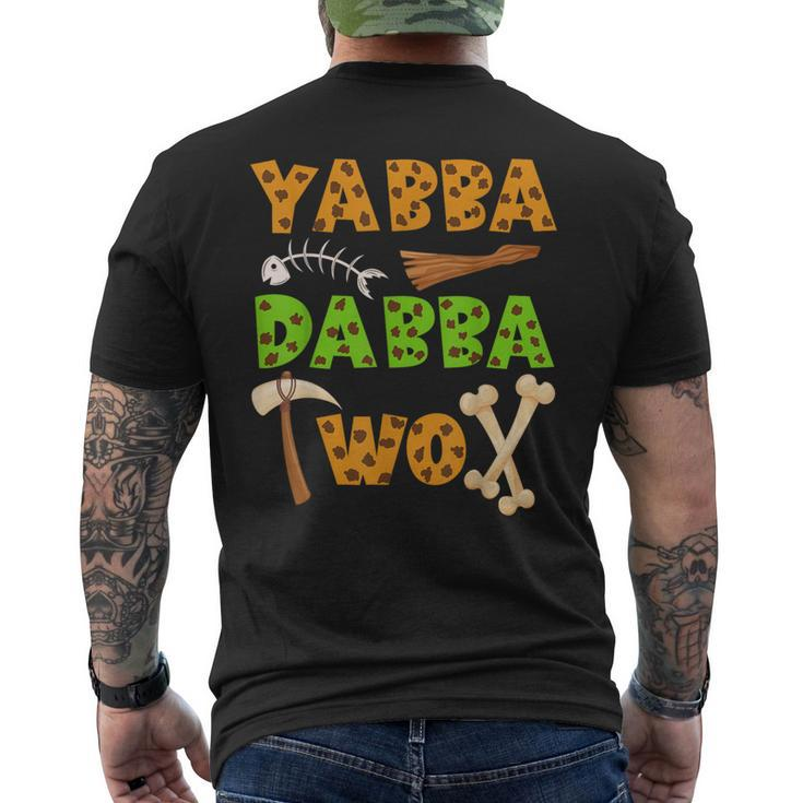 «Yabba Dabba Two» Caveman Ancient Times 2Nd Birthday Party Men's T-shirt Back Print