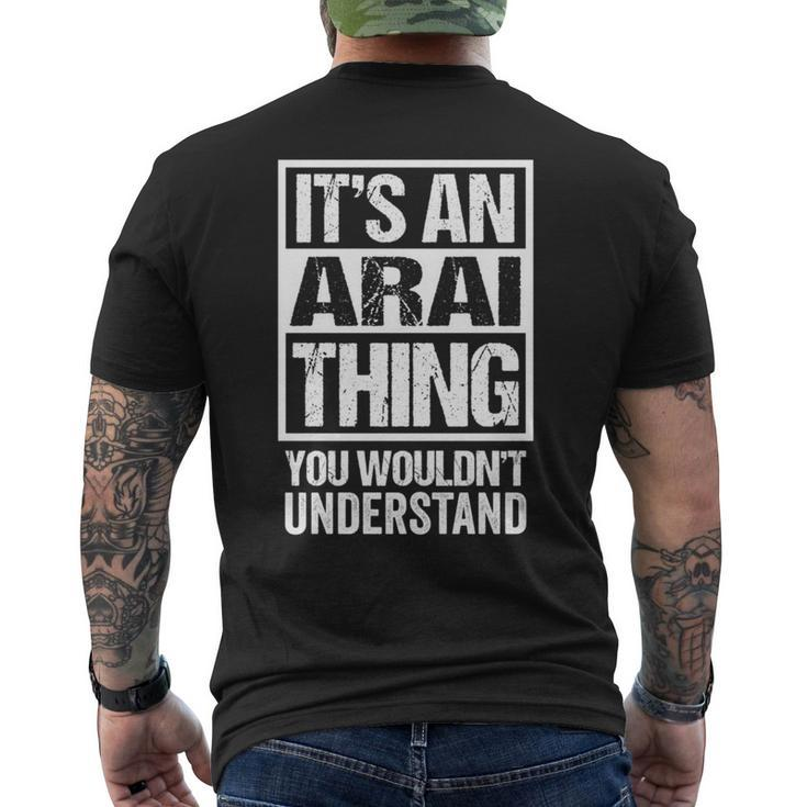 新井苗字名字 An Arai Thing You Wouldn't Understand Family Name Men's T-shirt Back Print