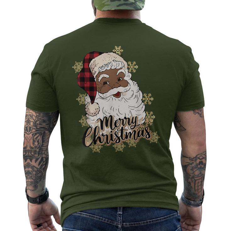 African American Christmas Pajamas Santa Claus Christmas Pj Men's T-shirt Back Print