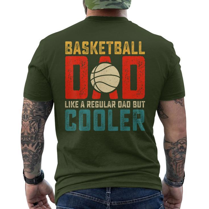 Basketball Dad Present Daddy Father's Day Birthday Christmas Men's T-shirt Back Print