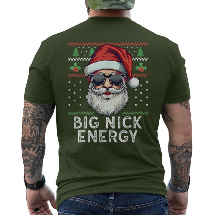 Big Nick Energy Santa With Sunglasses Ugly Xmas Men's T-shirt Back Print