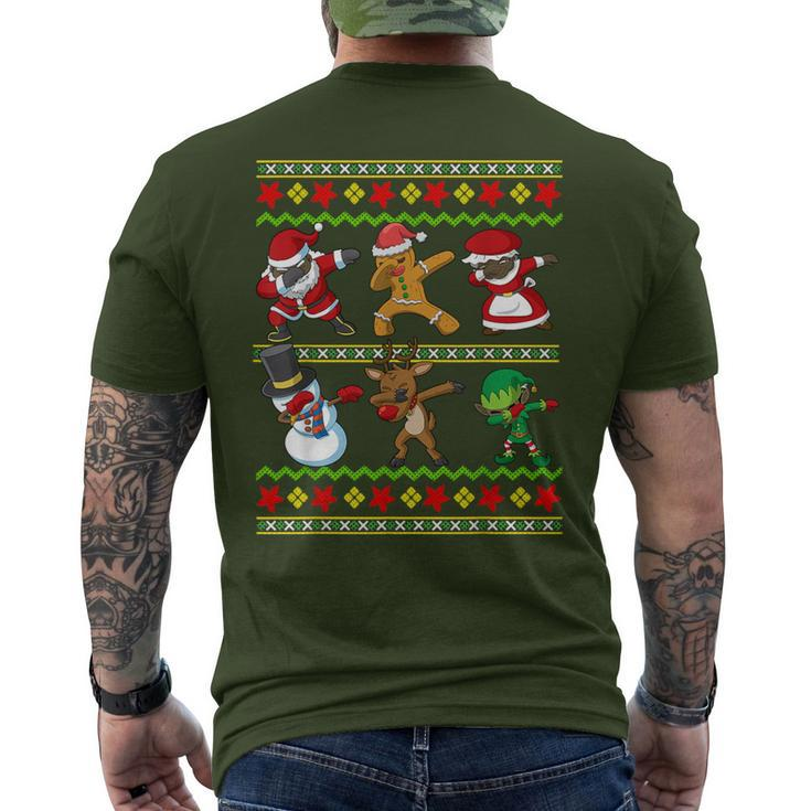 Black African American Squad Santa Claus Mrs Claus Christmas Men's T-shirt Back Print