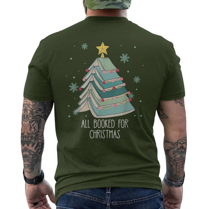 All Booked For Christmas Books Tree Reading Lover Xmas Men's T-shirt Back Print