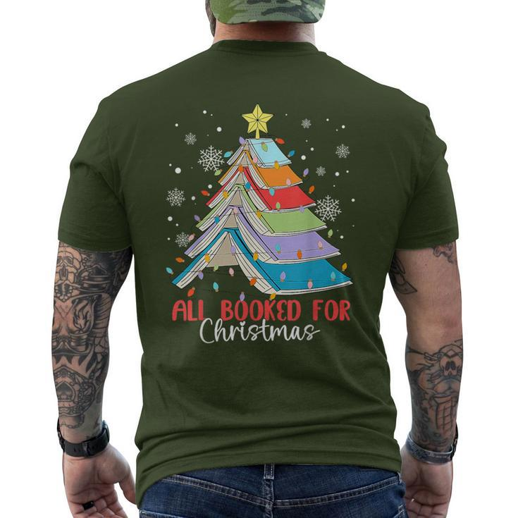 All Booked For Christmas Tree Lights Book Xmas Men's T-shirt Back Print