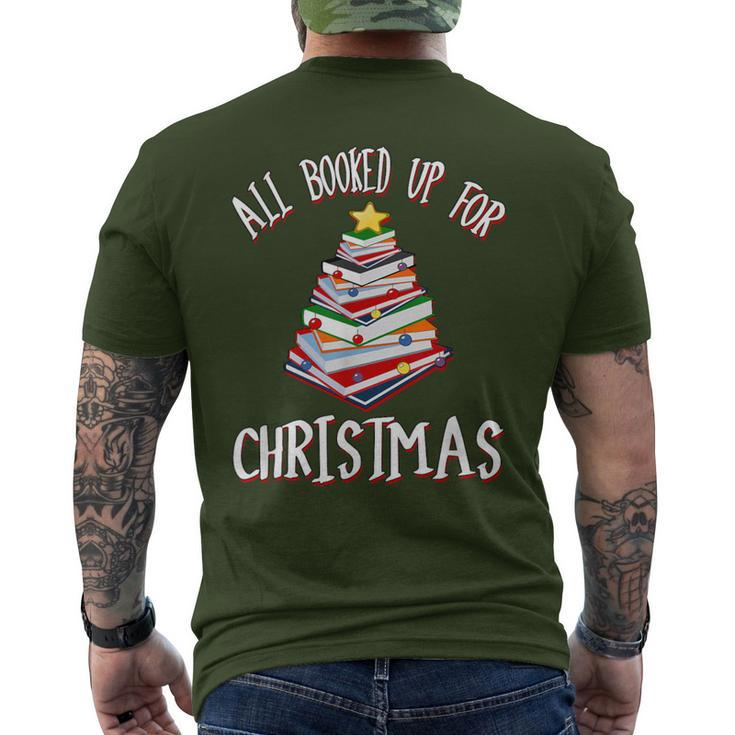 All Booked Up For Christmas Christmas Tree Men's T-shirt Back Print
