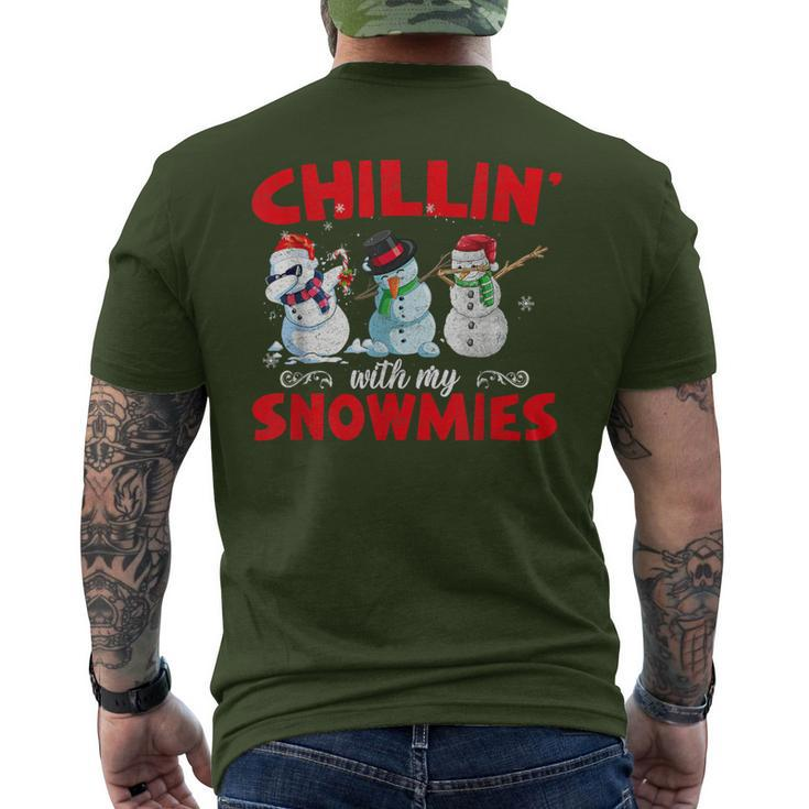Chillin With My Snowmies Ugly Snowman Christmas Men's T-shirt Back Print