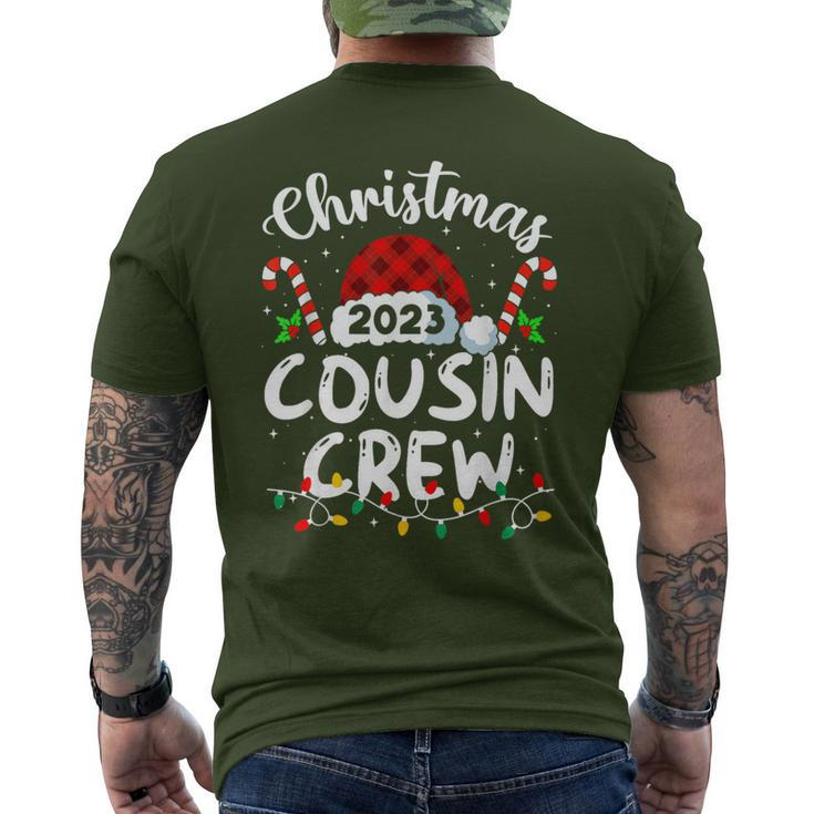 Christmas 2023 Cousin Crew Family Santa Hat Xmas Pajama Men's T-shirt Back Print