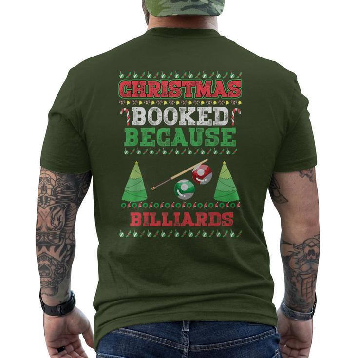 Christmas Booked Because Billiards Sport Lover Xmas Men's T-shirt Back Print