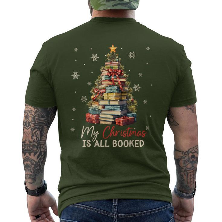 My Christmas Is All Booked Books Christmas Tree Bookaholics Men's T-shirt Back Print