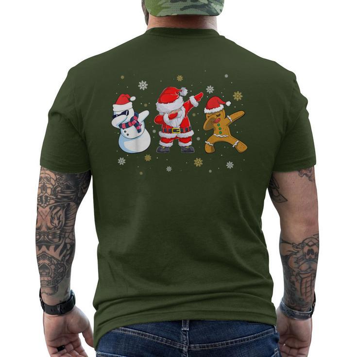 Christmas Dabbing Santa Claus Children Men T-Shirt mit Rückendruck