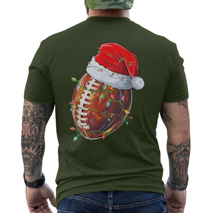 Christmas Football Team Santa Sports For Boys Men's T-shirt Back Print