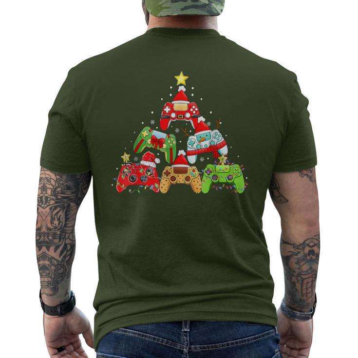 Christmas Gamer Tree Santa Hat Lights Video Game Boys Ns Men's T-shirt Back Print