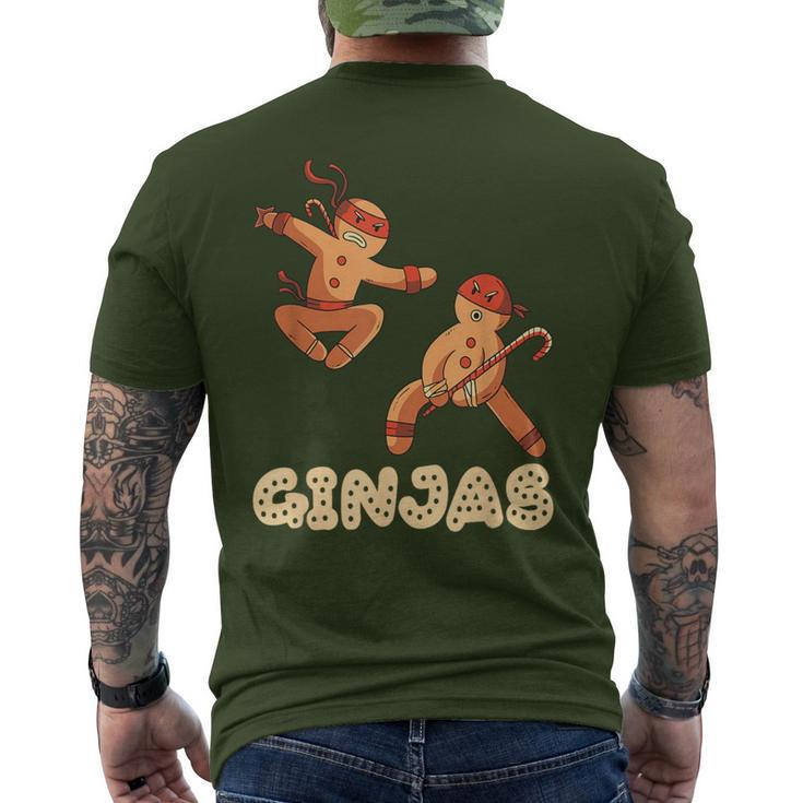 Christmas Ginjas Ninja Gingerbread Man Men's T-shirt Back Print