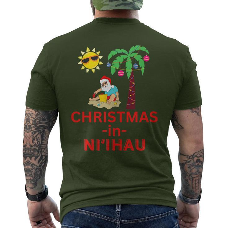 Christmas In Ni'ihau Deck The Palm Trees Hawaii Vacation Men's T-shirt Back Print