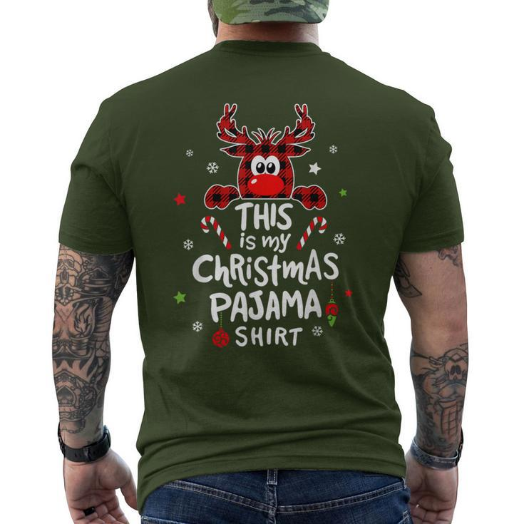 This Is My Christmas Pajama Christmas Reindeer Men's T-shirt Back Print