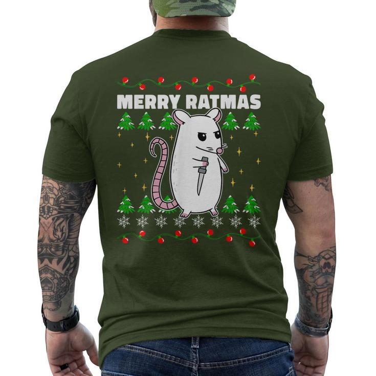 Christmas Rat Rodents Animals Lover Xmas Men's T-shirt Back Print