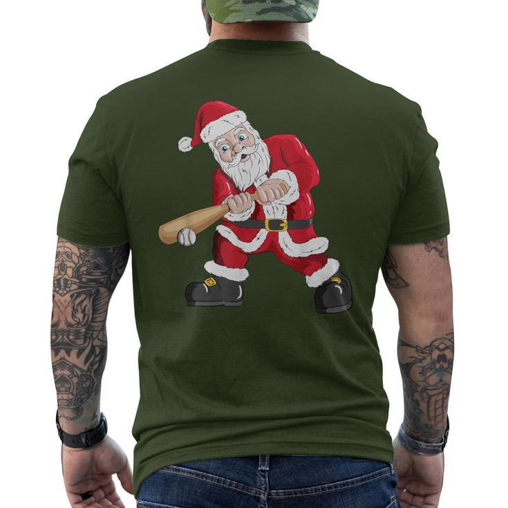 Christmas Santa Claus With Baseball Bat Baseball Men's T-shirt Back Print
