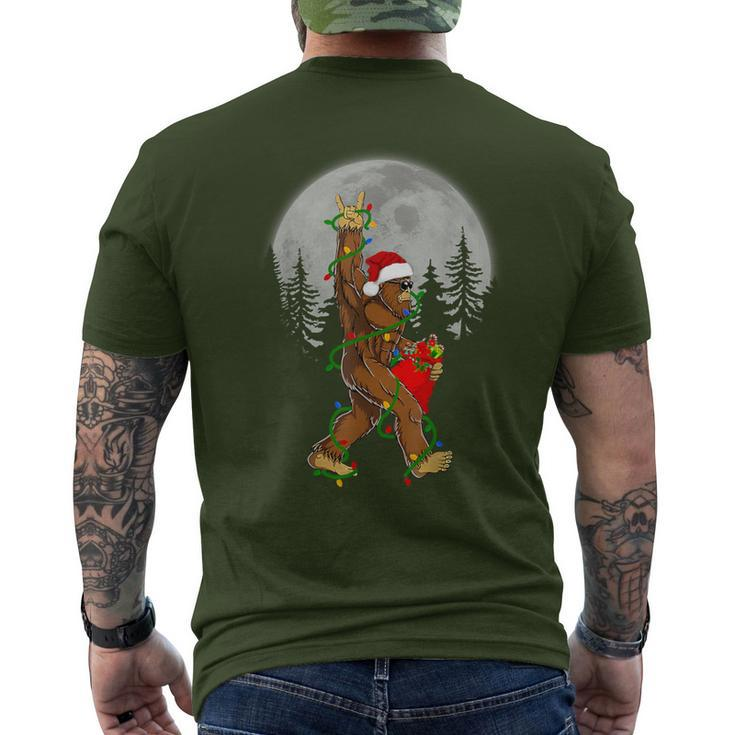 Christmas Sasquatch Rock Roll Carrying Bag Bigfoot Men's T-shirt Back Print