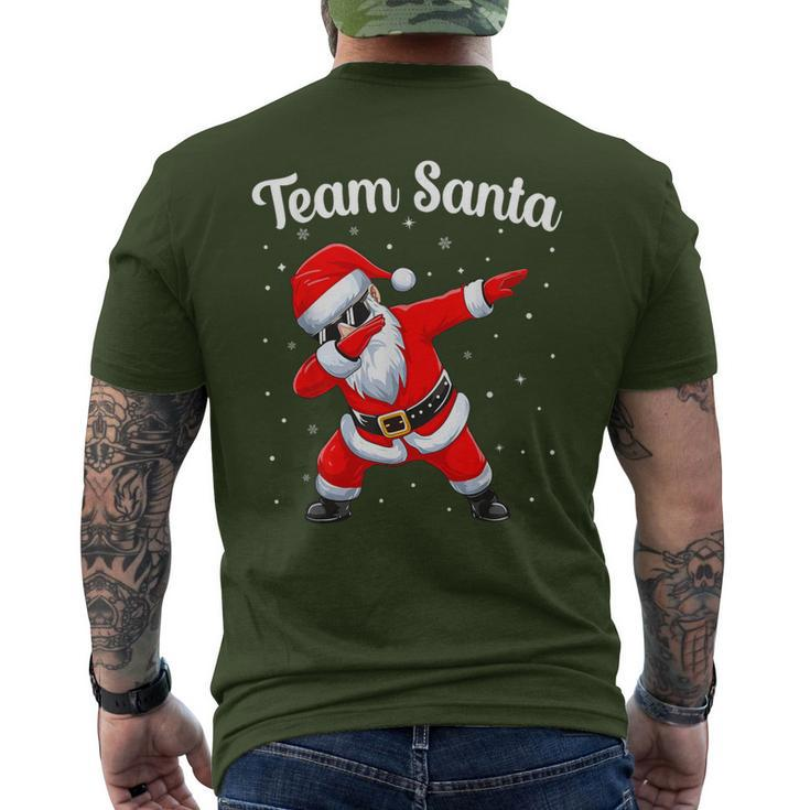 Christmas Team Santa Family Group Matching Dabbing Santa Men's T-shirt Back Print
