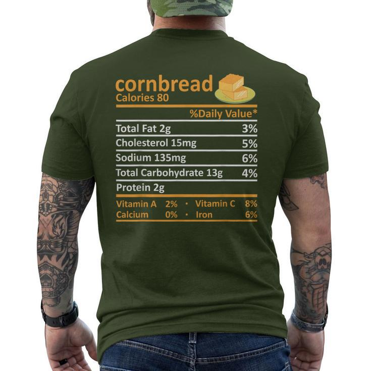 Cornbread Nutrition Food Thanksgiving Costume Christmas Men's T-shirt Back Print