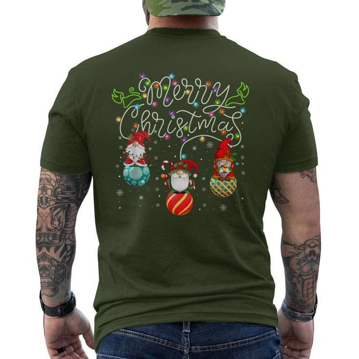 Cute Gnomes Merry Christmas Light Family Gnome Xmas Matching Men's T-shirt Back Print