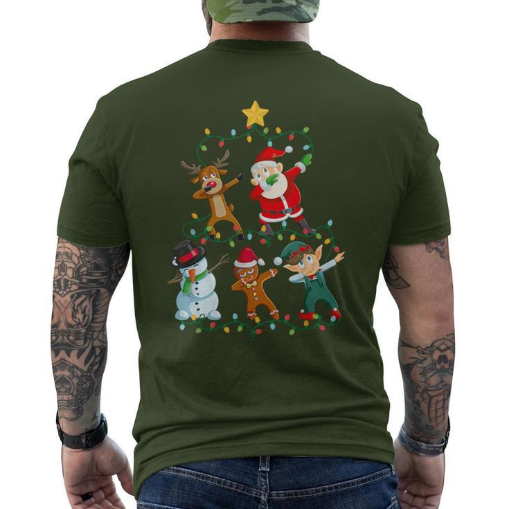 Dabbing Santa Elf Santa Reindeer Xmas Short Sleeve Black T-Shirt mit Rückendruck